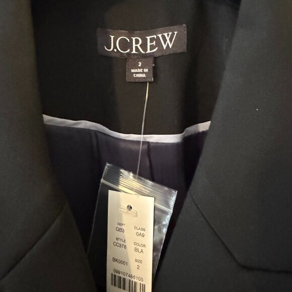 NWT J.Crew Double-Breasted Blazer - Black - Size 2 - Picture 3 of 8
